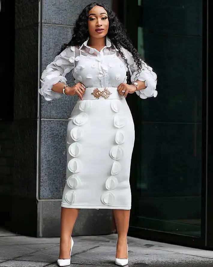 Женское платье до колена с v образным вырезом в африканском стиле размера плюс