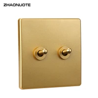 high quality 1 4 gang 2 way brass lever toggle switch champagne gold pc matte panel wall led light switch