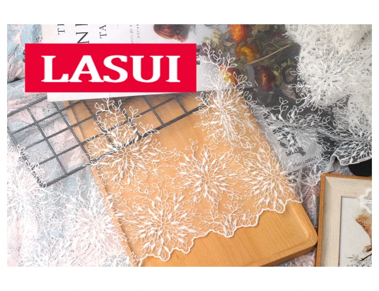 LASUI 0467 30 см 5 ярдов = 1 шт. платье юбка рукава аксессуары вышитый белый цветок