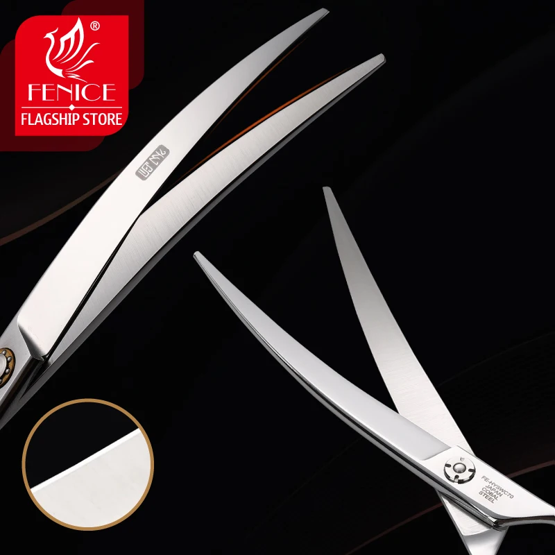 Профессиональные изогнутые ножницы для ухода за собаками Fenice 7 0/7 5 дюйма Япония