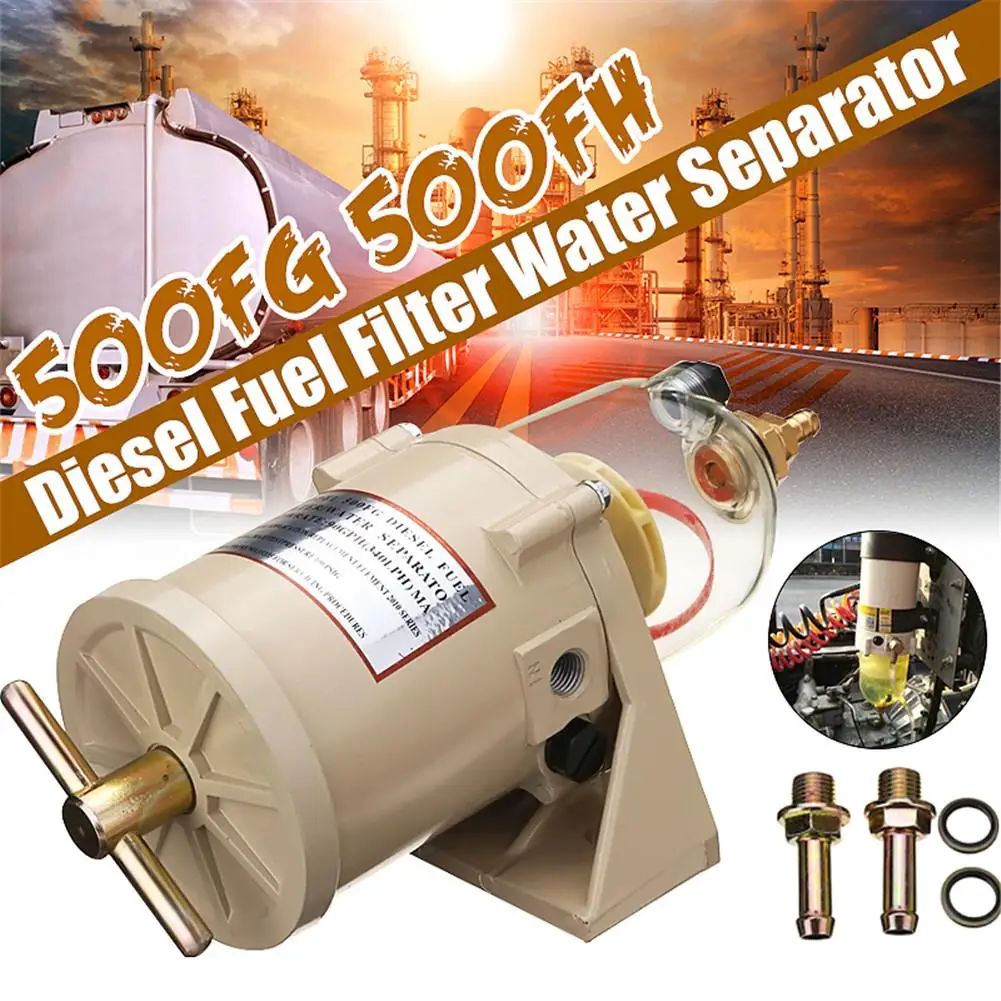 

500FG 500FH Diesel Fuel Filter Oil/Water Separator Marine Boat Trucks 90GPH Boat Fuel Filter Marine Engine Fuel Water Separator