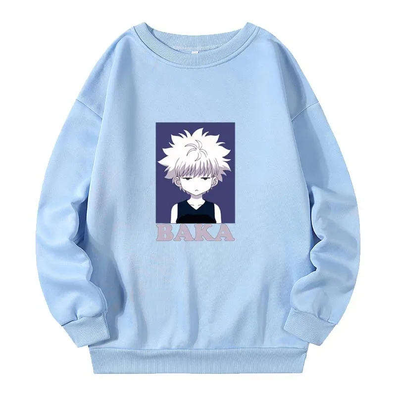 Худи в стиле Харадзюку для мальчиков и девочек с японскими комиксами Hunter X