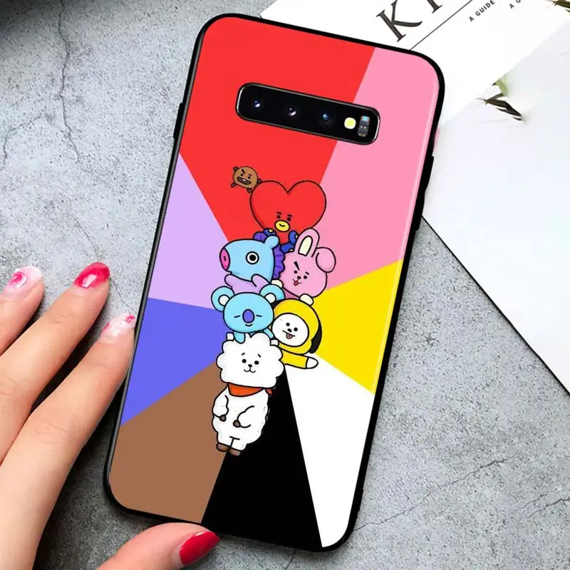 

Cute kpop Cartoon for Samsung Galaxy S21 Ultra Plus Note 20 10 9 8 S10 S9 S8 S7 S6 Edge Plus Black Phone Case