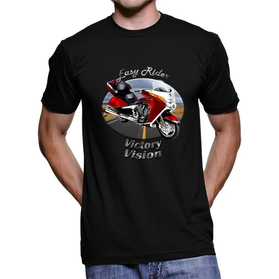 Victory vision Easy Rider Мужская печати на черных майках свободные Размеры футболка| |