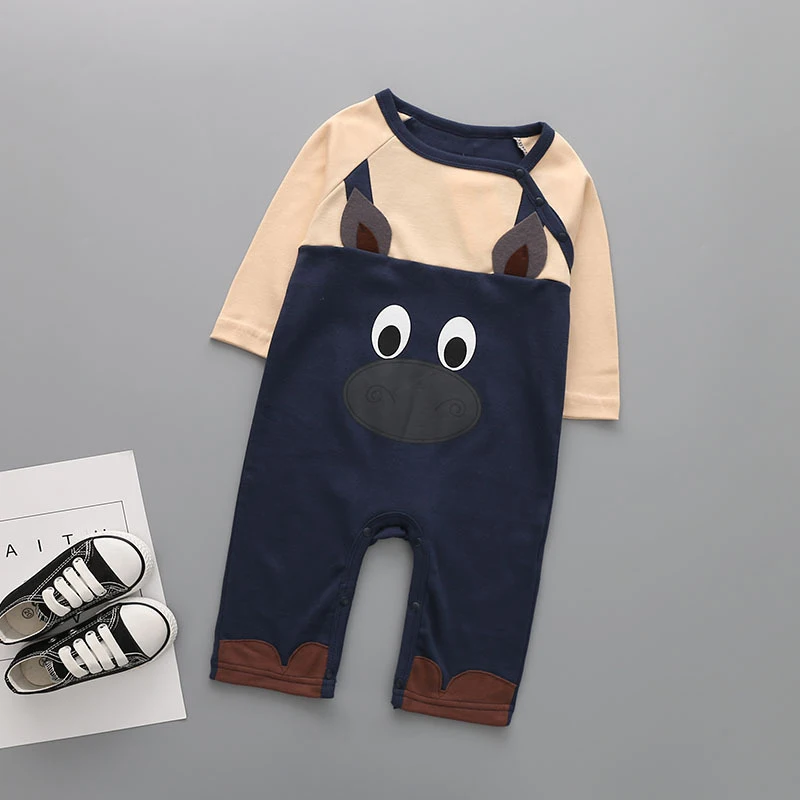 2019 новые милые ползунки для малыша хлопковый комбинезон с монстром мальчиков и