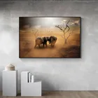 Африканская пустыня слон дикие животные на холсте художественная живопись плакаты и принты Куадрос домашний декор Настенная картина для гостиной