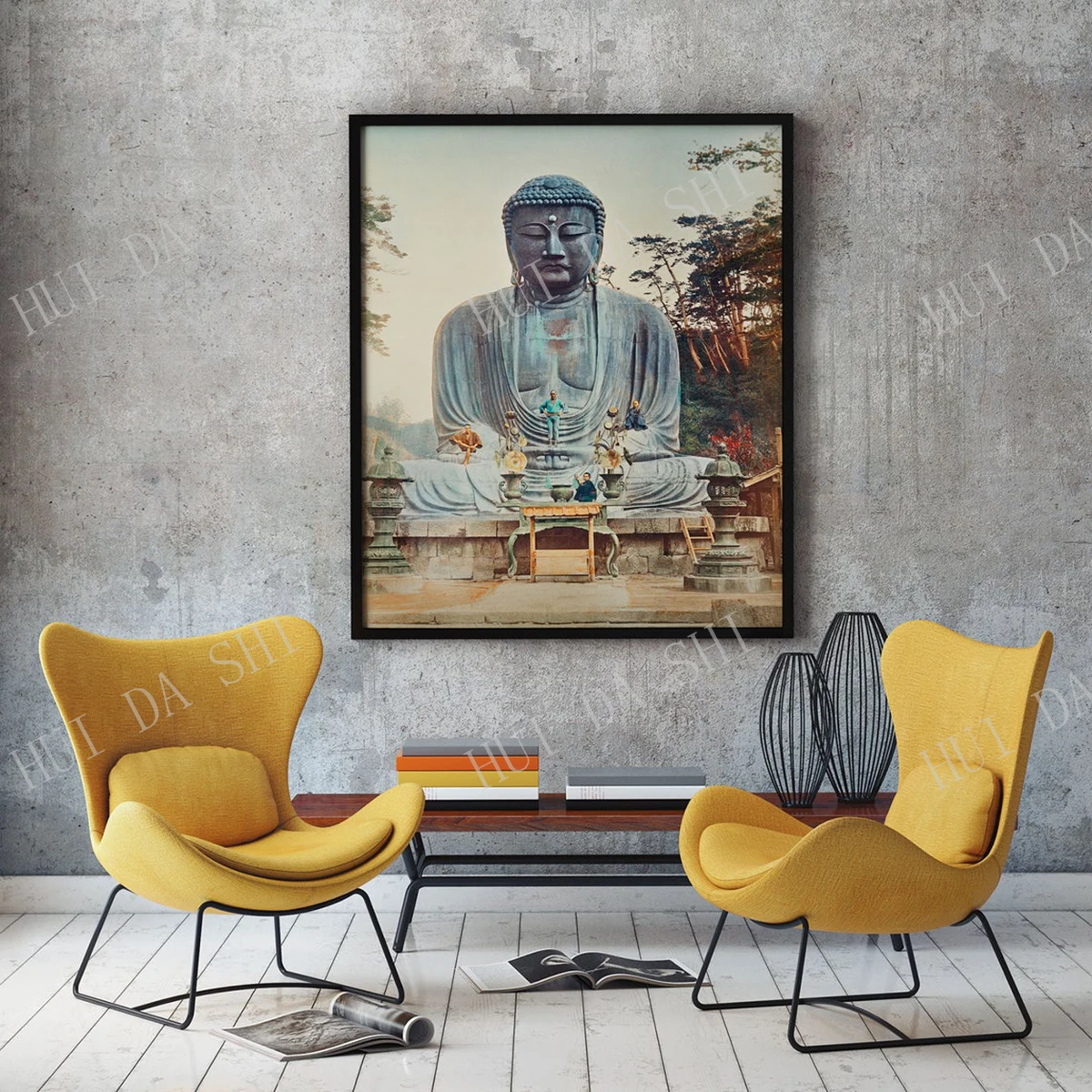 

Buddhist Print The Bronze Buddha at Kamakura 1898 by Kazumasa Ogawa