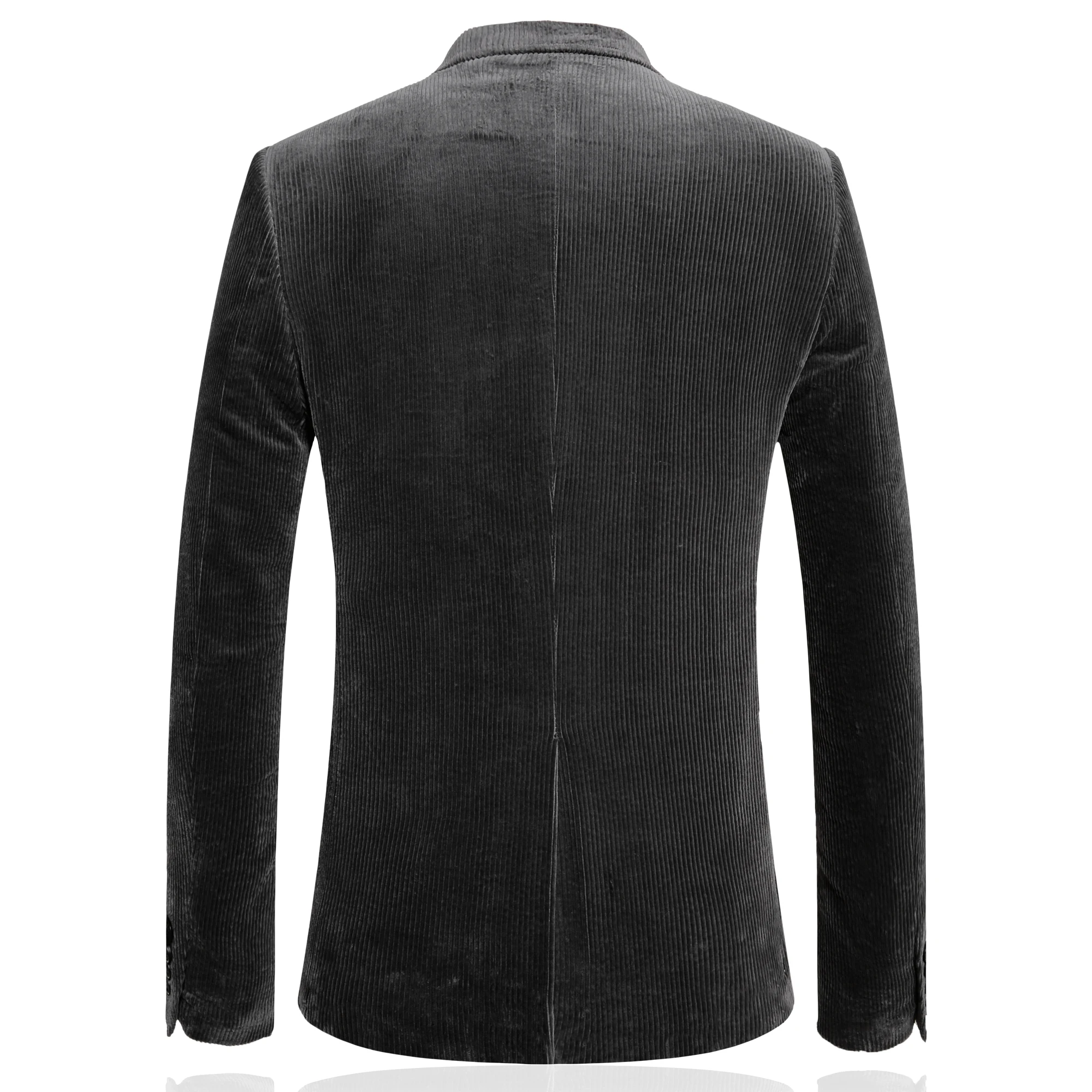 Приталенный мужской вельветовый Блейзер высококачественный черный серый