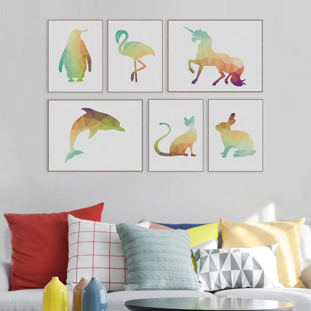 Акварель Стиль абстрактная живопись с птицей для спальной комнаты детская