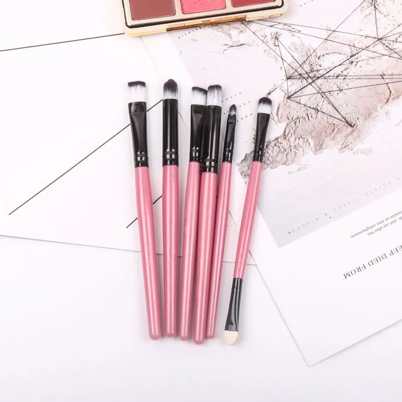 6pcs Pink Black Dighealth 20 шт. кисти для макияжа Набор теней для век Пудра карандаш для глаз с ресницами, губами Макияж Кисти Косметический Красота ящик для инструментов, лидер продаж - Handle Color: 6pcs Pink Black