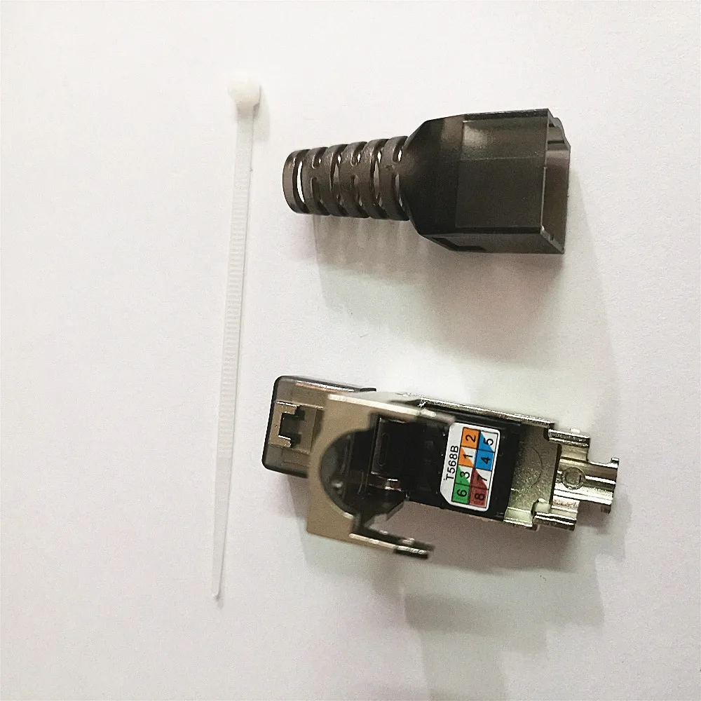 Verkauf 50pc RJ45 Cat8 Ethernet Stecker Computer Netzwerk Kabel Adapter 5G Breitband RJ45 Terminal Werkzeug-Freies Crimpen Geschirmt LAN Draht