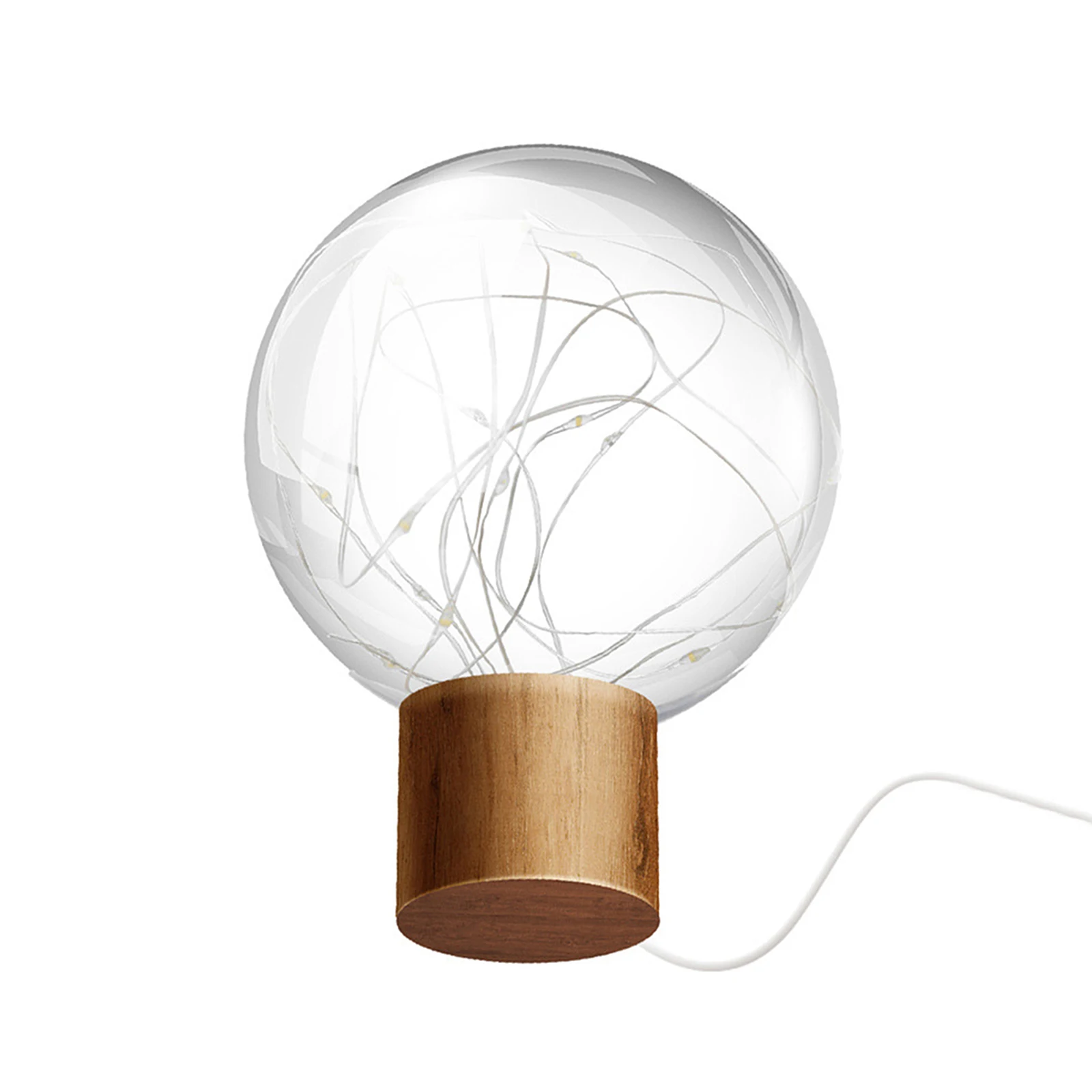 

Mini Starry Sky LED Night Light Bedroom Bedside Ball Log Holiday Atmosphere Lamp USB Charging Warm Light Gift for Family Kids