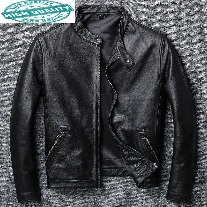 

Real Cowhide Jacket Men Clothes 100% Cow Coat Spring Autumn Plus Size Genuine Leather Coats H682 KJ4737