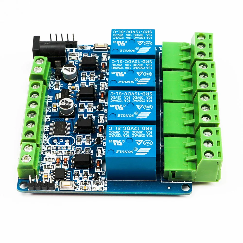 

12V/24V Modbus rtu 4 channel Relay Module rs485 TTL Communication 4 Channel Input Relay Module