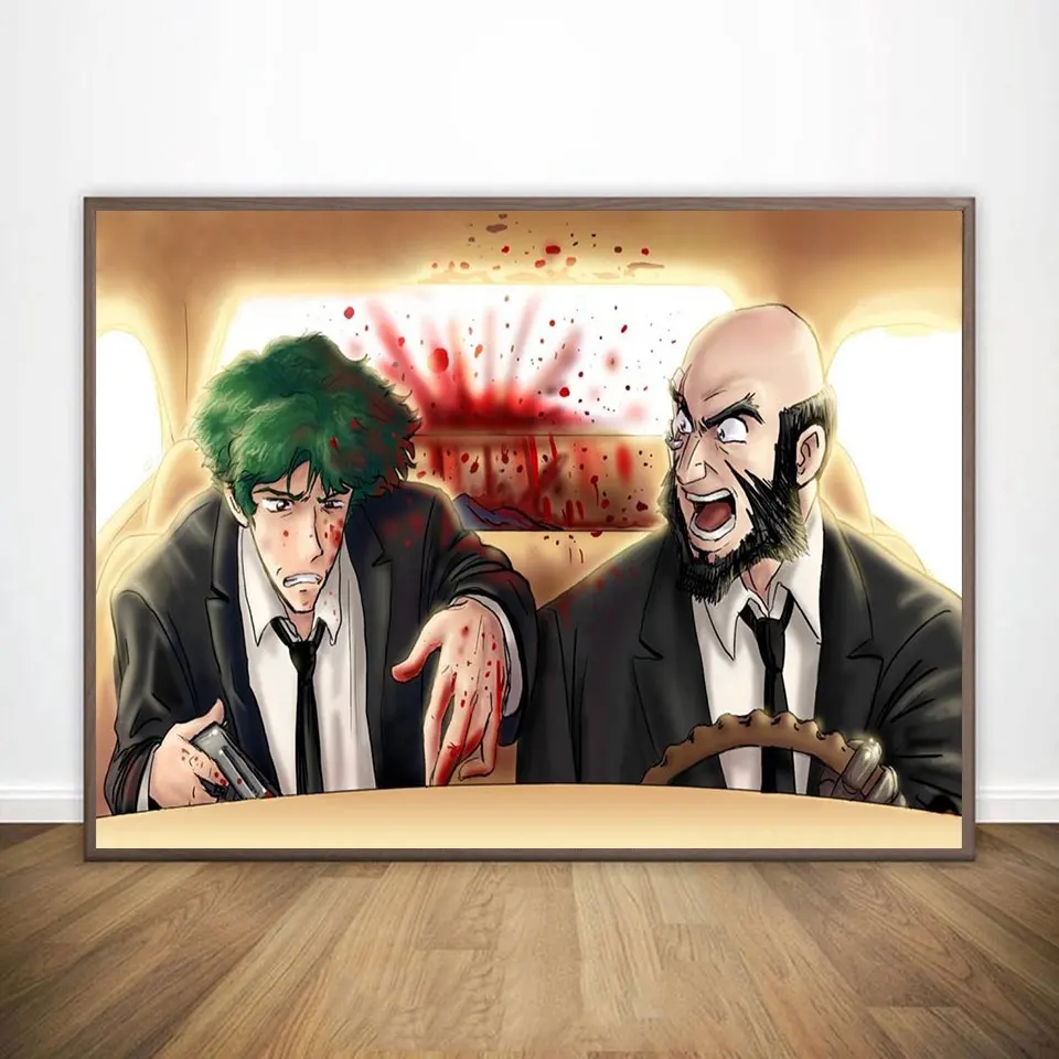 Ковбой Бибоп Спайк шелковая Плакаты и декоративное настенное Искусство Рисунок