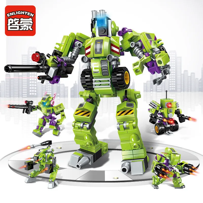 253 шт. Детский конструктор робот трансформер|Блочные конструкторы| |