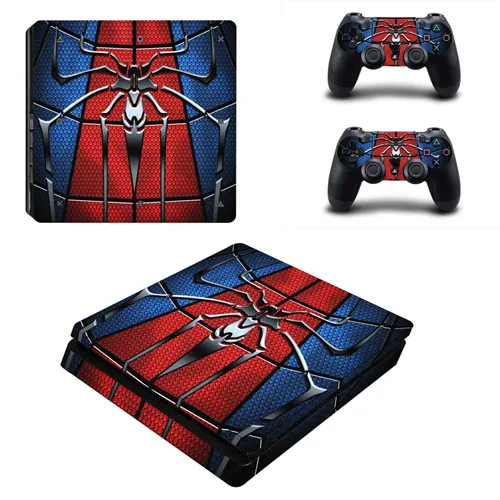 YSP4S-3637 Marvel Человек-паук PS4 тонкая кожа Наклейка Винил для консоли playstation 4 и 2 контроллеров PS4 тонкая кожа Наклейка s Наклейка Человек-паук - Цвет: YSP4S-3637