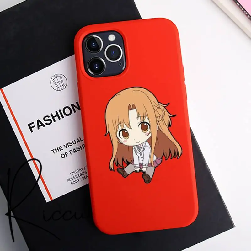 

Anime Sword Art Online II Phone Case for iPhone 12 pro max mini 11 pro XS MAX 8 7 6 6S Plus X 5S SE 2020 XR red case
