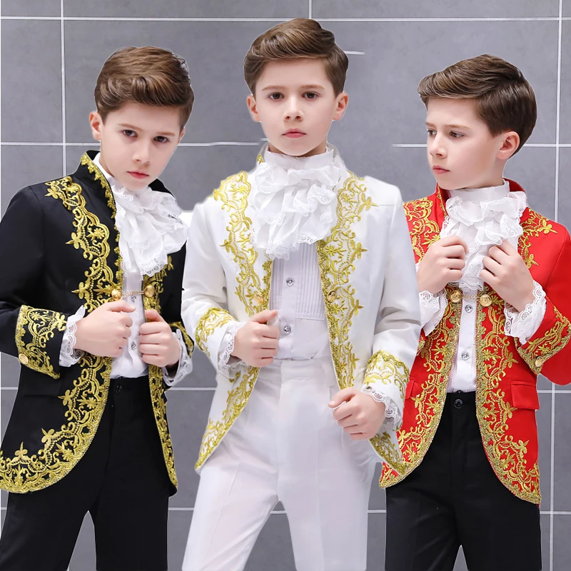 

Hip Hop Costumes Boys Jazz Jacket Prince European Court Performance Wear Dress Kids Stage Outfit Party Danicng Clothes