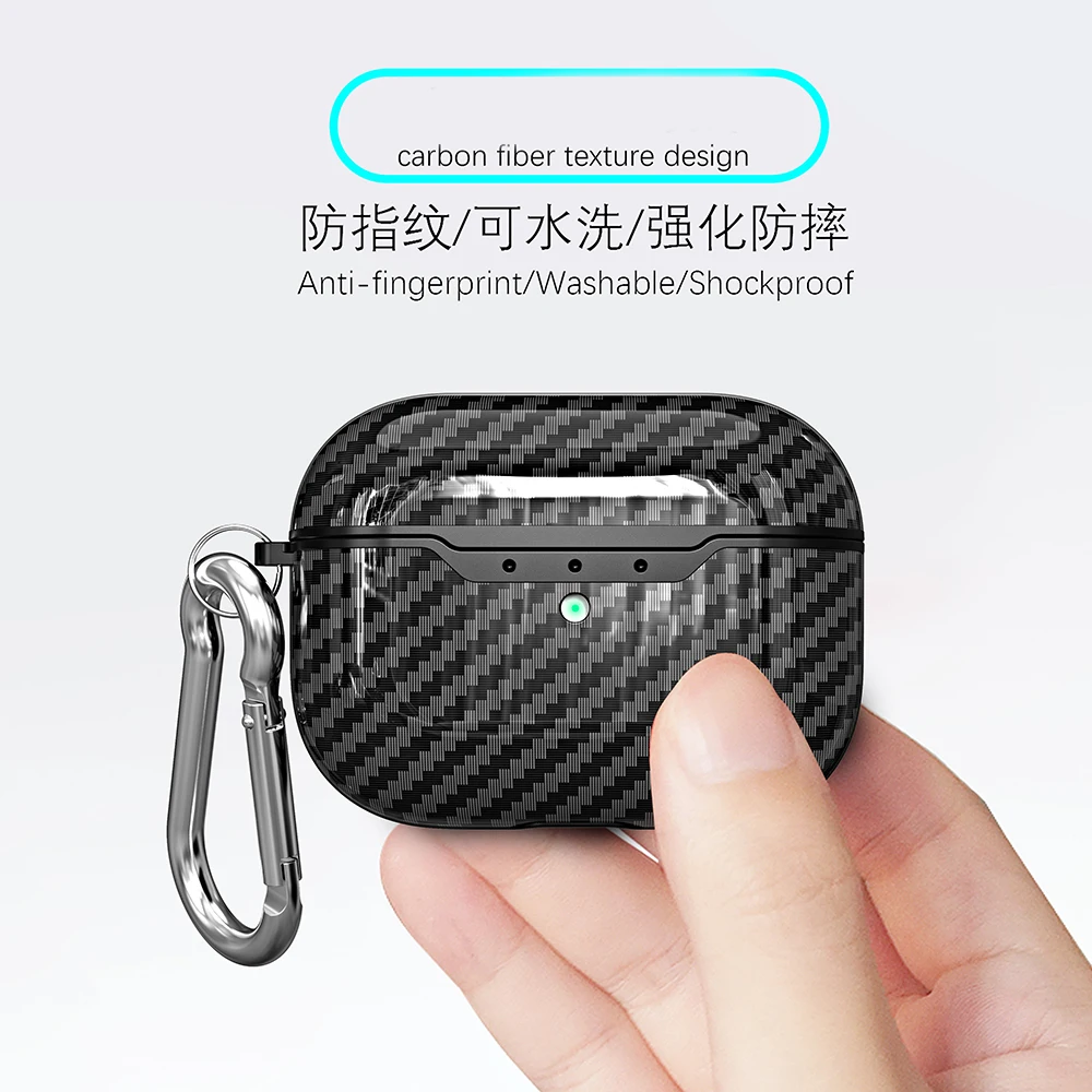 Для airpods pro Новый чехол для наушников из углеродного волокна с текстурой мягкий