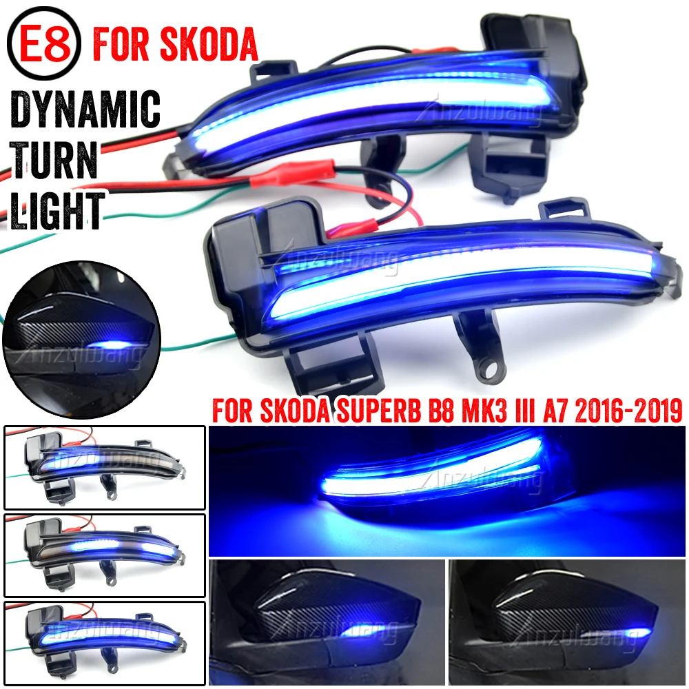 

Led Dynamic Side Wing Marker Turn Signal Light Flowing Water Blinker For Skoda Superb A7 B8 MK3 III Typ 3V 2016 2017 2018 2019
