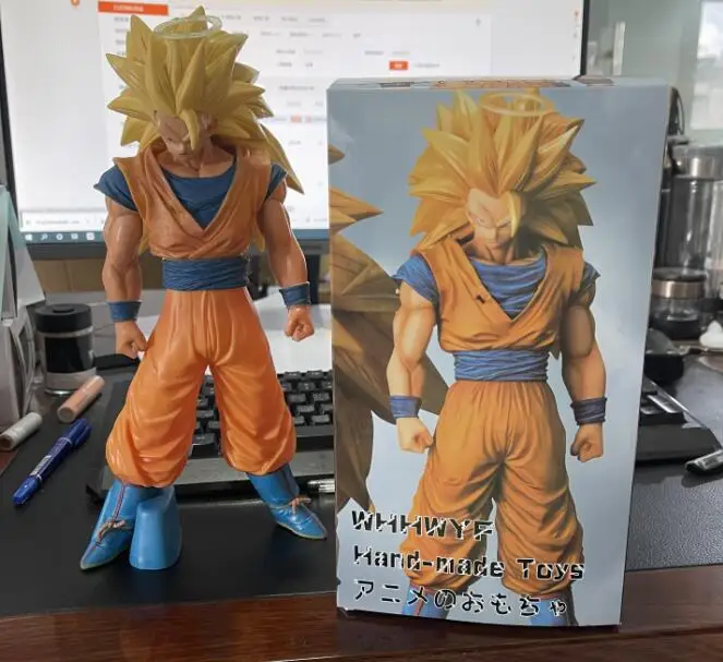 Фигурка Dragon Ball Z Super Saiyan 3 Сон Гоку Игрушечная модель 33 см|Игровые фигурки и
