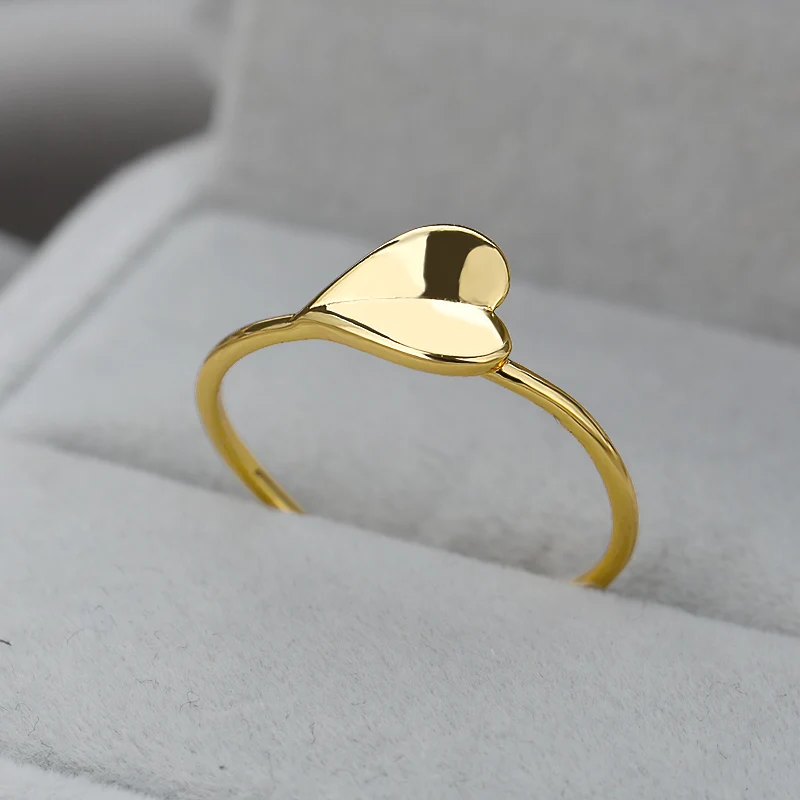 

Geometric Love Heart Rings For Women Girls Stainless Steel Gold Silver Color Heart Finger Ring Elegant Birthday Wedding Jewerly