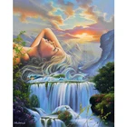 Набор для алмазной вышивки Рождественская девушка Водопад