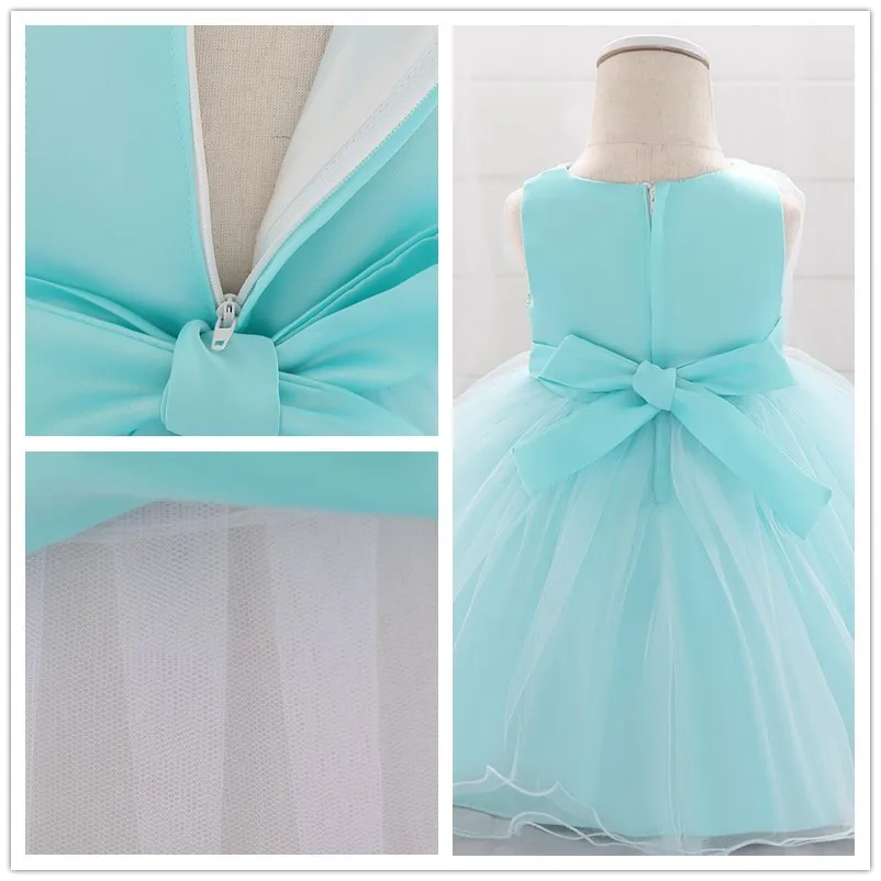 Yoliyolei Flower Girl Dress Ball Gown Sleeveless Princess Mesh Fluffy Baby Full Moon Birthday Gift Children Clothing | Детская одежда и