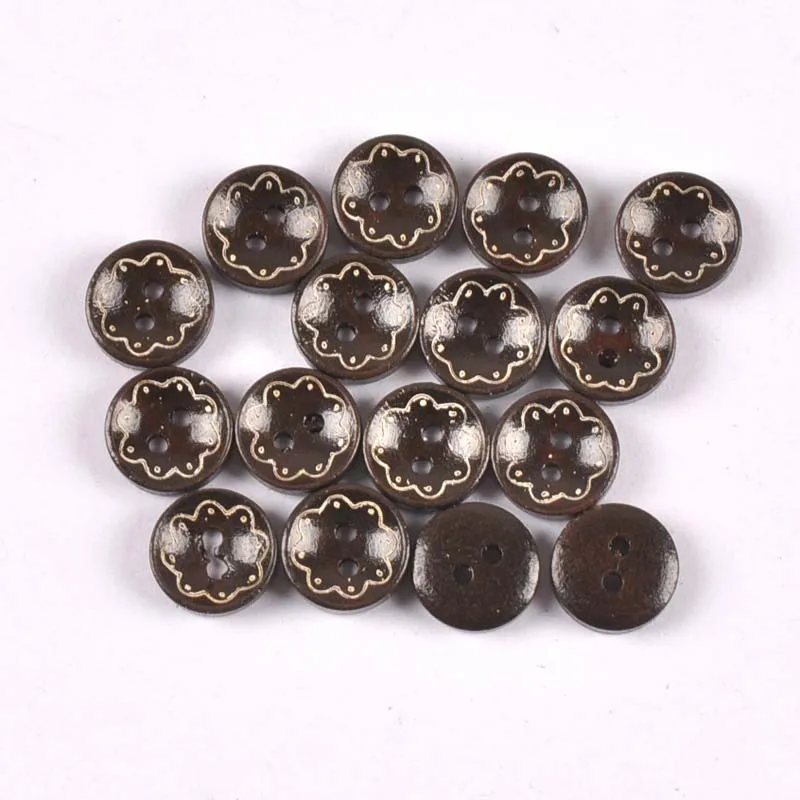 Натуральные декоративные деревянные пуговицы для пришивания скрапбукинга 50 шт.
