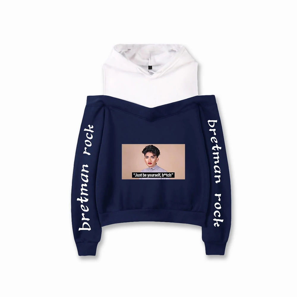 

WAWNI Bretman Rock Off Shoulder Hoodies Sweatshirts Harajuku Sexy Women Casual Pullover Loose Hoodie Sweatshirts Unique Hot 2021