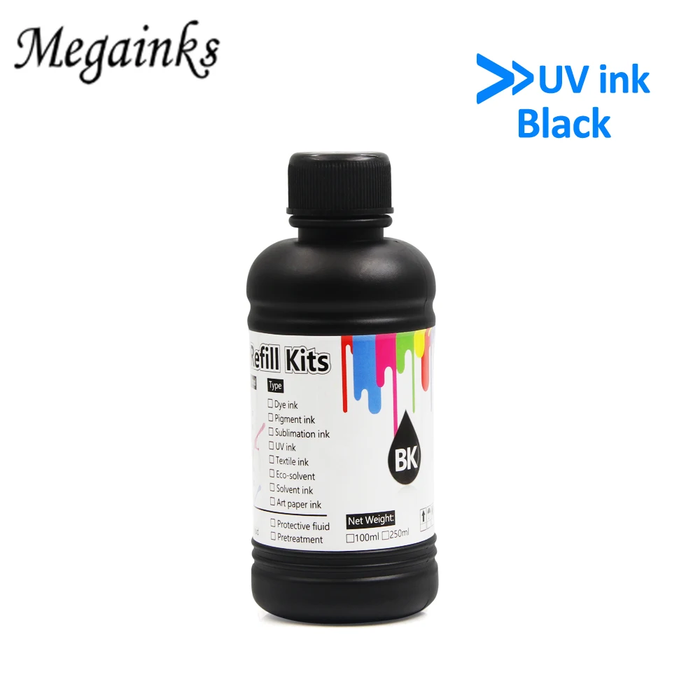 Мягкие УФ чернила для принтера Epson 250 1390 1400 1410 1430 W L800 L805 L1800 R290 R300 R1800 DX5 DX6 DX4 DX7