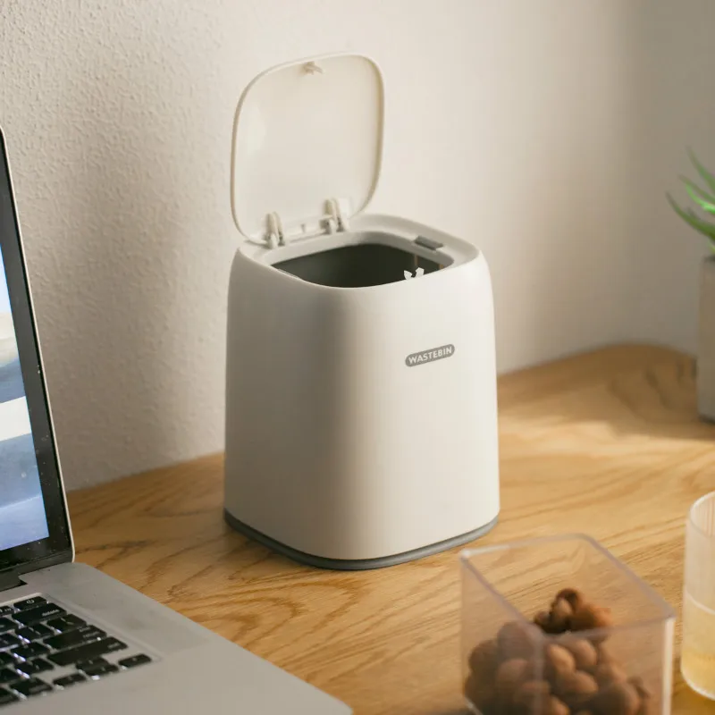 

Комнатная пластиковая мусорная корзина с крышкой, маленькая настольная мусорная сумка, мини мусорная корзина, домашний офис, мусорная корз...