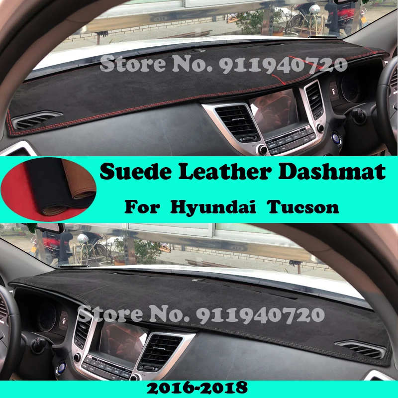 

For Hyundai Tucson TL 2016 2017 2018 Suede Leather Dashmat Dashboard Cover Pad Dash Mat Carpet Car-Styling Accessories LHD RHD
