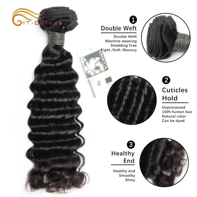 Глубокая волна пряди Пряди человеческих волос для наращивания можно купить 1/3/4