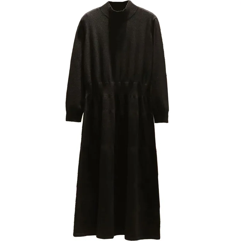 Большие размеры вязаные платья для женщин модное и повседневное осенне-зимнее