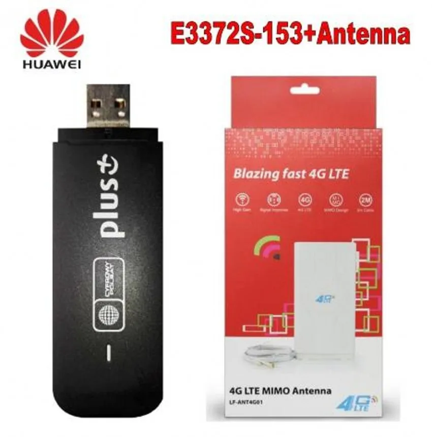 Разблокированный USB-ключ E3372 E3372s-153 4G LTE USB-накопитель плюс 49dbi Crc9 антенна |