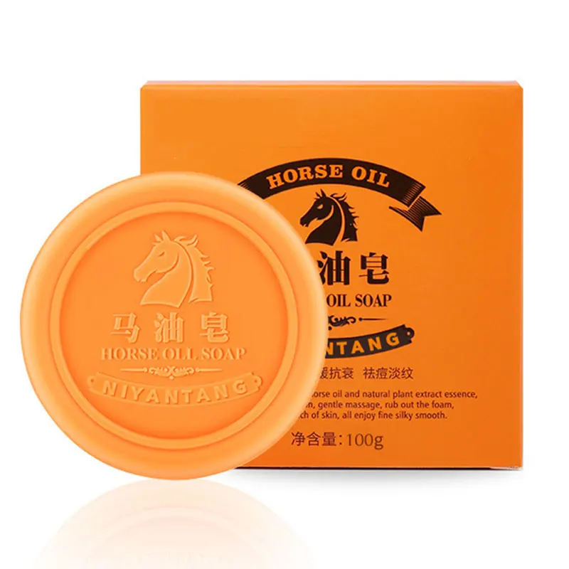

Horse Oil Soap Oil-control Moisturizing Anti-mites Brighten Skin Color Horse Oil Essential Oil Soap