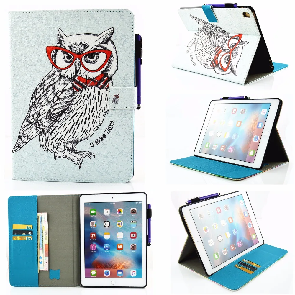 Чехол для Ipad pro 9 7 милые очки рисования чехол-книжка из искусственной кожи с