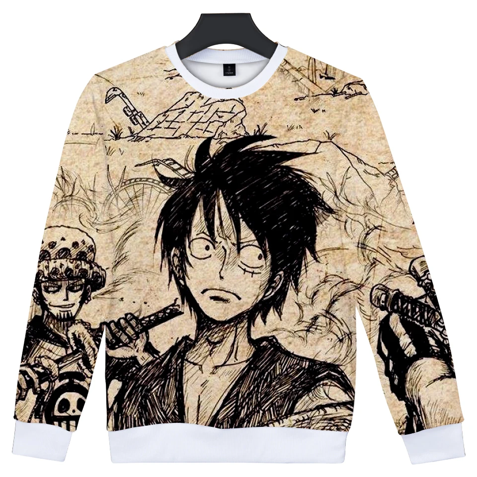 

2021 New Fashion 3D ONE PIECE Sweatshirt Men/Women Anime Capless Hoodies 3D Print ONE PIECE Men's Autumn Streetwear Long Sleeve
