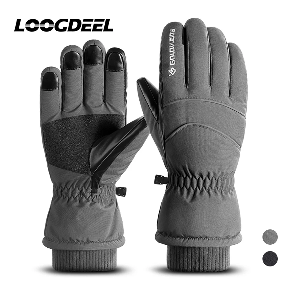 

Лыжные перчатки looggolf с сенсорным экраном, бархатные теплые Нескользящие водонепроницаемые перчатки для велоспорта на открытом воздухе, ве...
