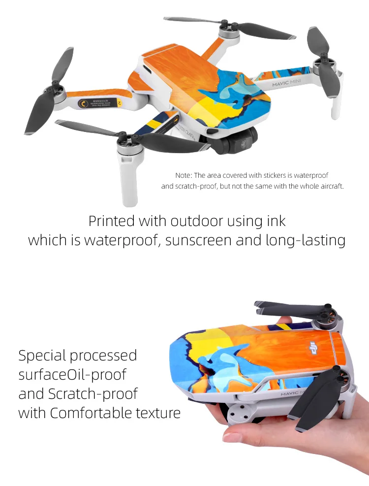 DJI Mavic мини Водонепроницаемый защитный чехол ПВХ наклейки Дрон корпус рычаг протектор для пульта дистанционного управления для DJI Mavic мини аксессуары