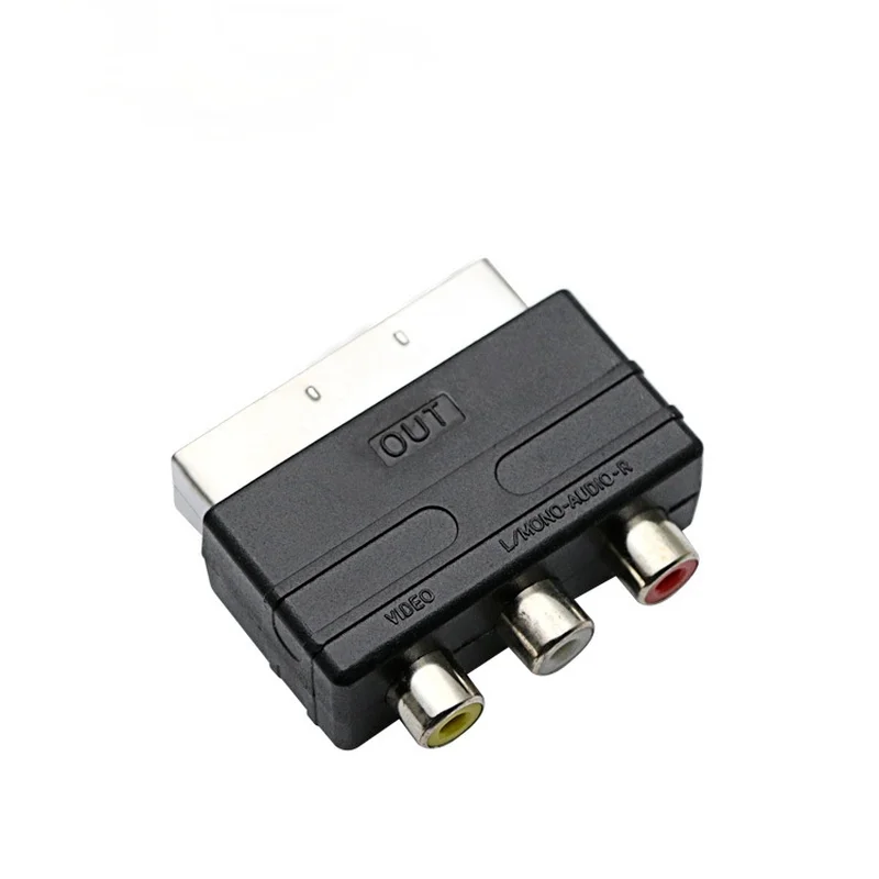 21PIN SCART штекер в 3RCA разъемы вход AV адаптер конвертер для ТВ DVD VCR игровой плеер NES SNES