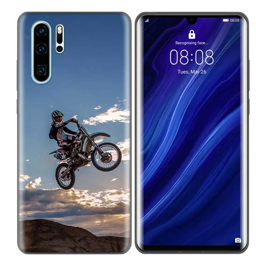 Черный силиконовый чехол для huawei P30 P20 P10 mate 30 20 10 Lite Pro Coque сумки Обложка Capas Back moto внедорожный мотоцикл Спорт - Цвет: SX-010