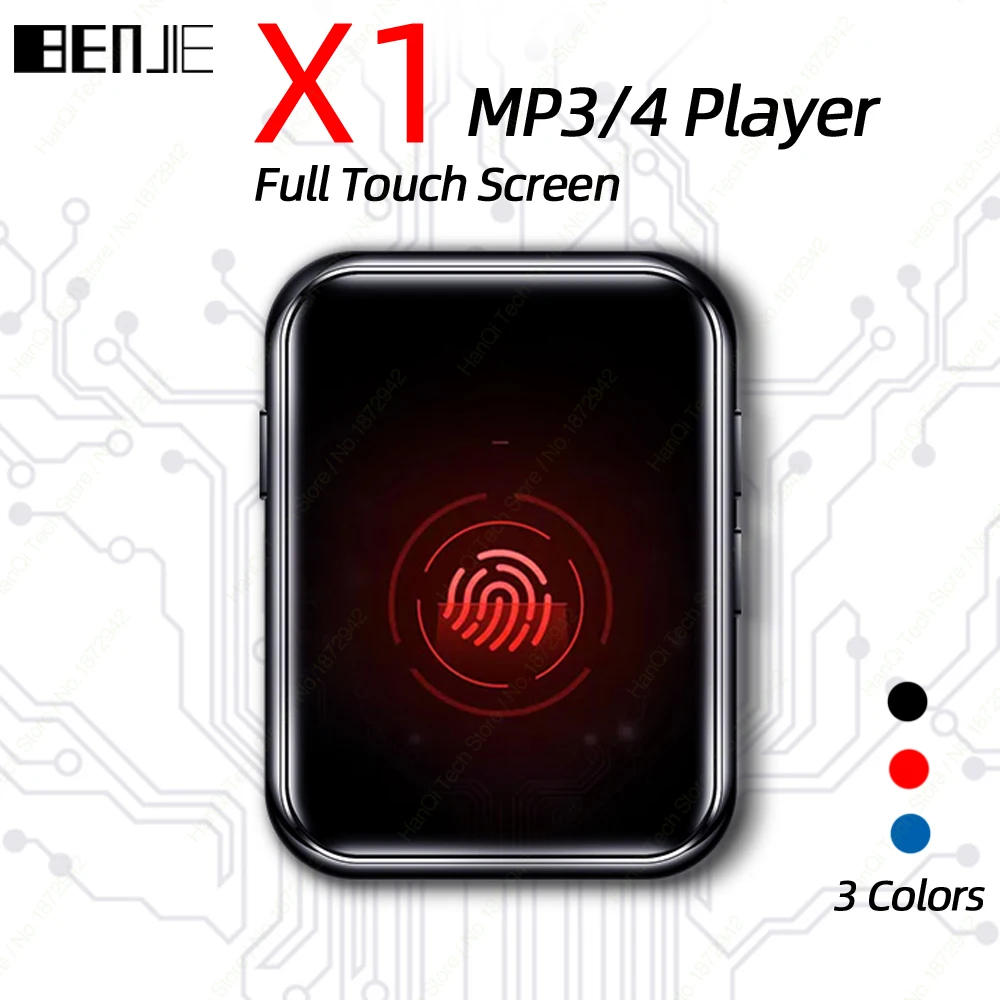 Mp3 плеер BENJIE X1 с Полноразмерным сенсорным экраном Bluetooth динамиком FM радио