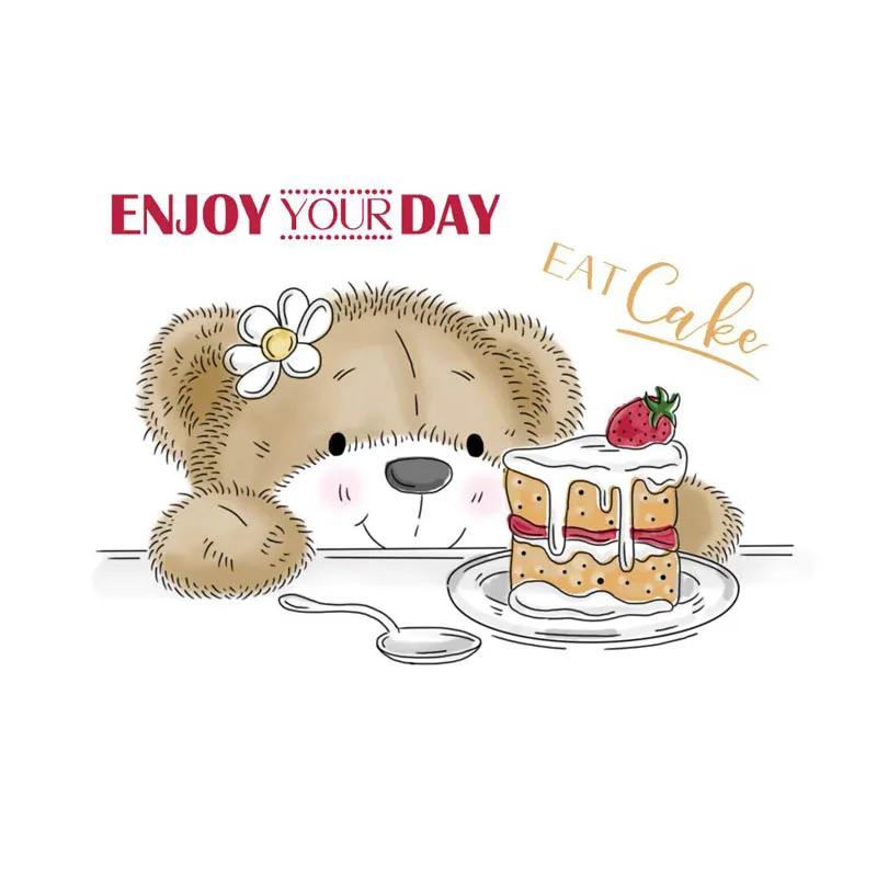 Милые животные маленький медведь прозрачные штампы для скрапбукинга и открыток