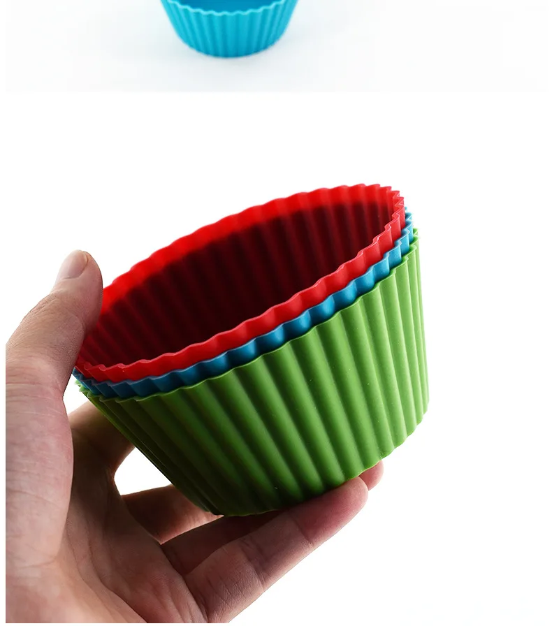 3PCS Silicone Reusable Cupcake Cases Muffin Large Baking Molds Cup Chocolate Cake Cups |