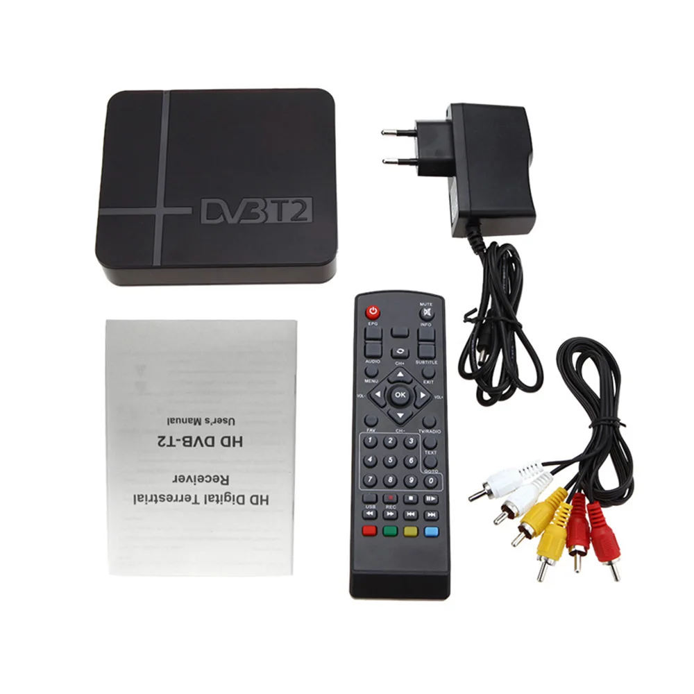 Мини ТВ коробка DVB T2 наземный приемник MPEG 2/ 4 H.264 Поддержка USB/HDMI телеприставка для