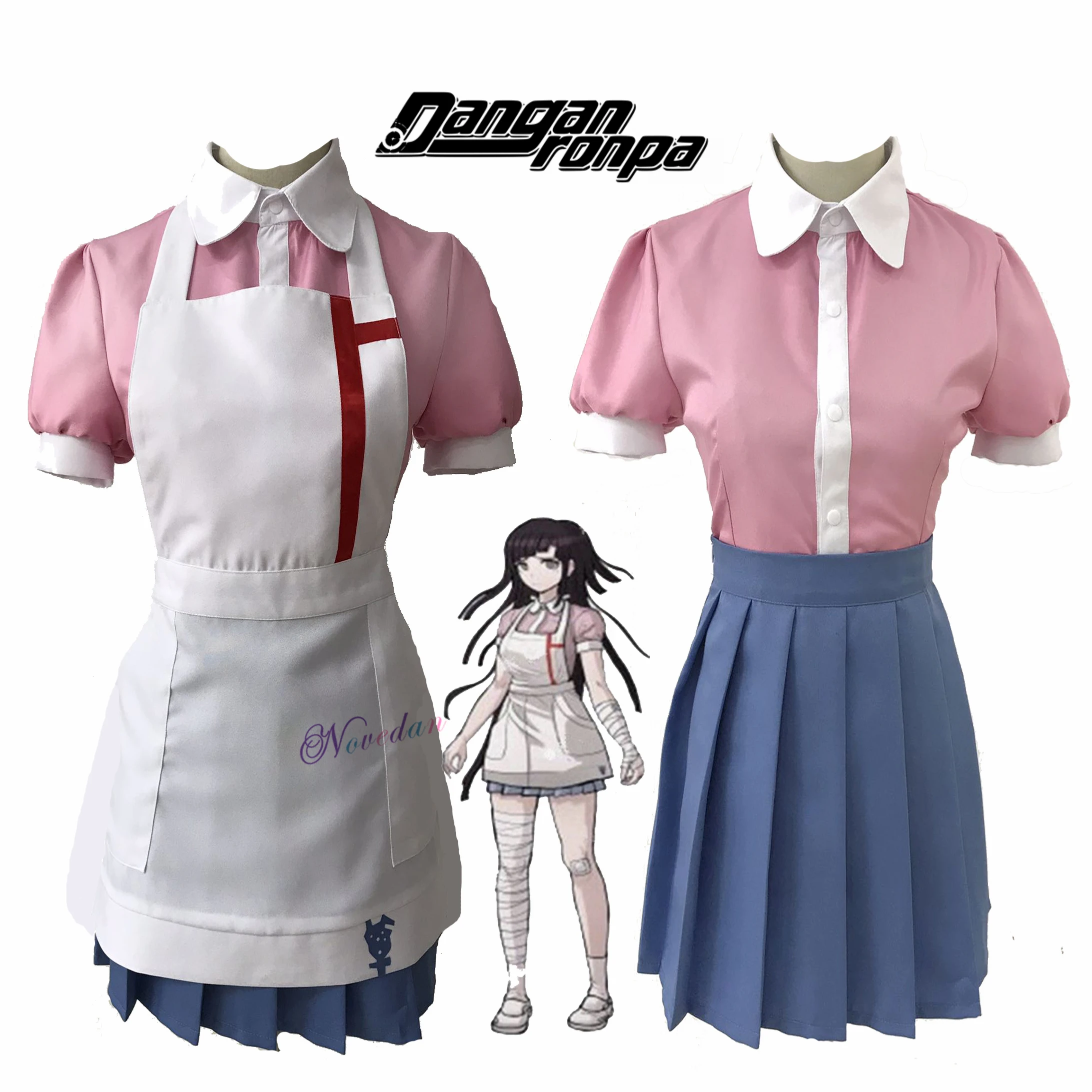 

Cosplay Anime Danganronpa Dangan Ronpa 2 Cosplay Mikan Tsumiki Costume Women Outfit Sets Halloween Party Dress Wig