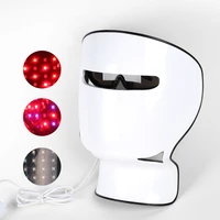 korean led facial mask light therapy acne whitening and skin rejuvenation beauty 3 colors silicone ems vibration face lift mask